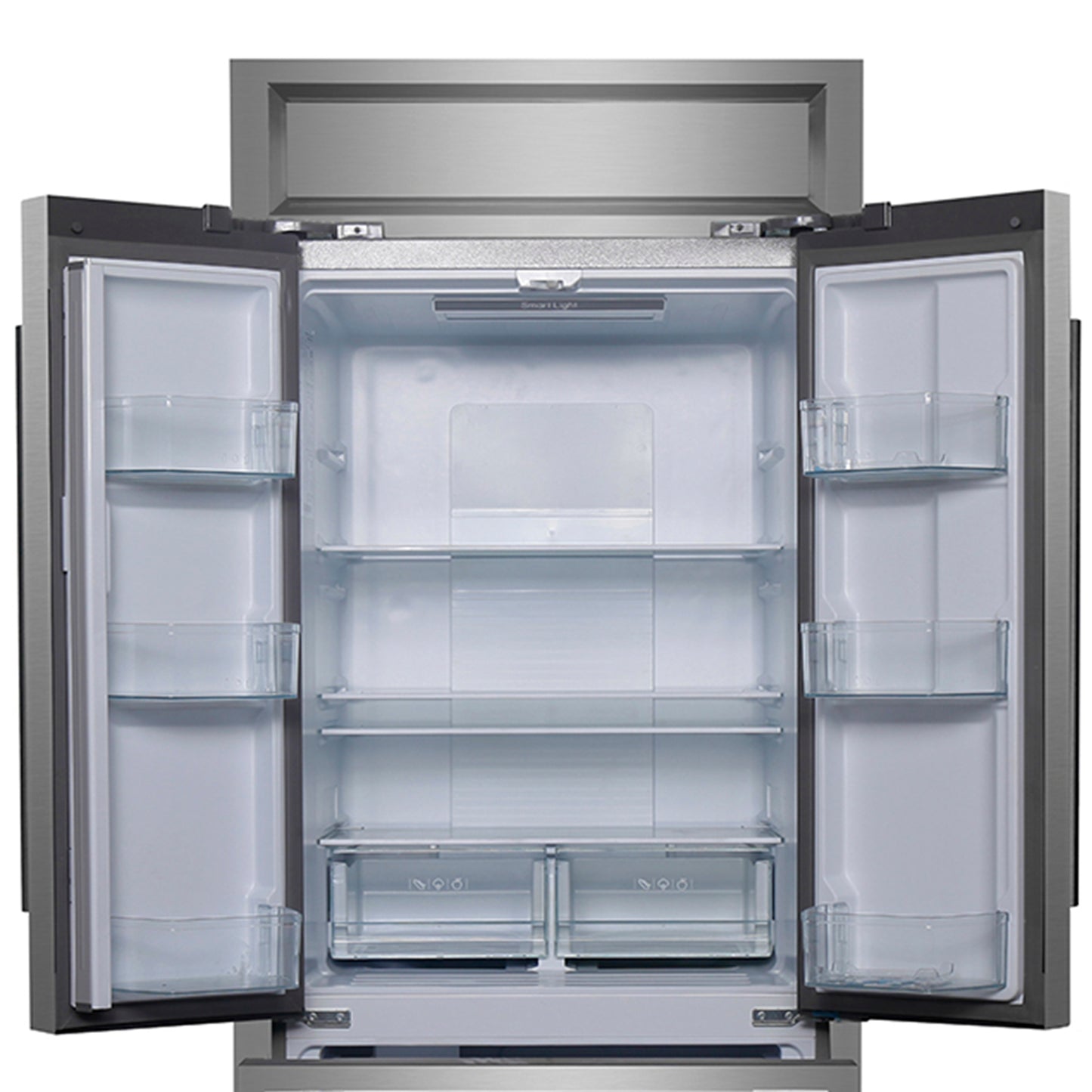 Forno Gallipoli 30-Inch French Door Refrigerator, 17.5 cu.ft Capacity, Modern Decorative Grill, 34-Inch Width, Stainless Steel, No Frost Technology, Energy Efficient