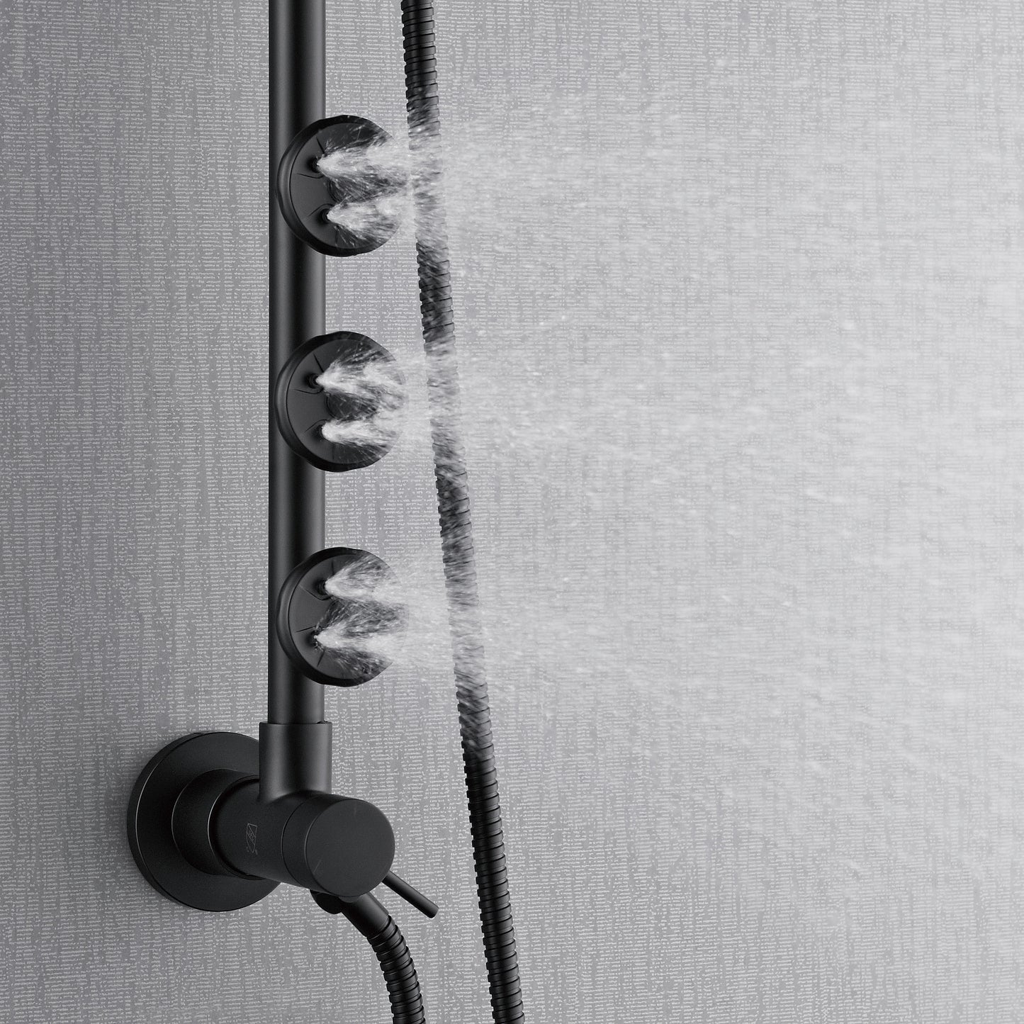 Forno Acqua AcquaSPA Retrofit Shower, Overhead Rainfall, 8 Inch Shower Head, Handheld Shower Head, Body Jets, 6 Way Diverter, Matte Black Finish, 1.8 GPM Flow Rate