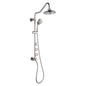 Forno Acqua AcquaSPA Retrofit Shower, Overhead Rainfall, 8 Inch Shower Head, Handheld Shower Head, Body Jets, 6 Way Diverter, Brushed Nickel Finish, 1.8 GPM Flow Rate