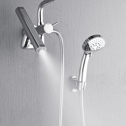 Forno Acqua AcquaFALL Mini Shower Head, Polished Stainless Steel Finish, Overhead Rainfall Shower, 7 Way Diverter, Handheld Shower Head, Body Jets, 2.5 GPM Flow Rate