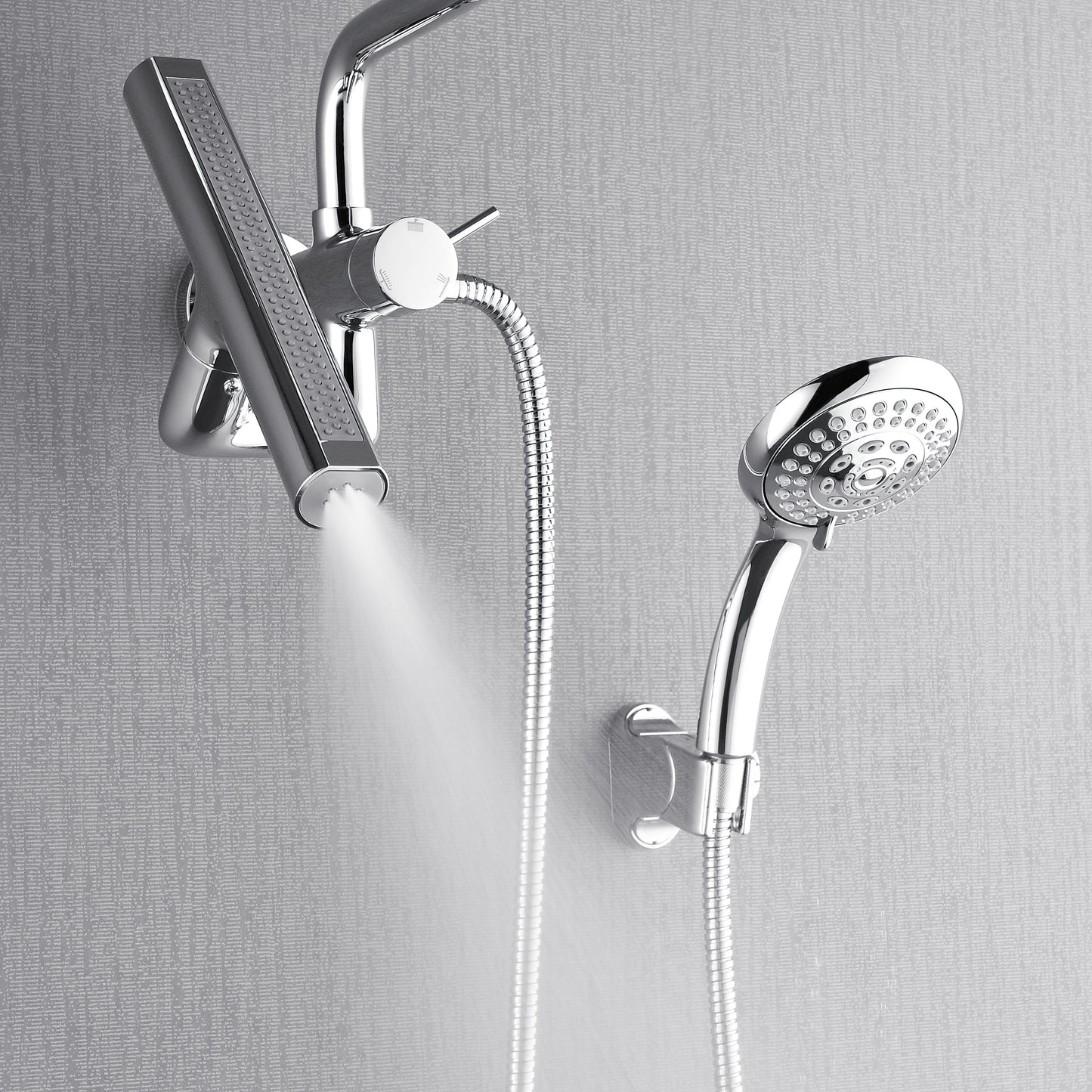 Forno Acqua AcquaFALL Mini 8 Inch Shower Head, Polished Stainless Steel Finish, Overhead Rainfall Shower, Handheld Shower Head, Body Jets, 1.8 GPM Flow Rate