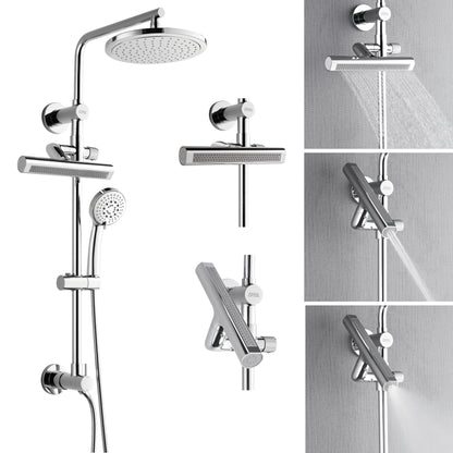 Forno Acqua AcquaFALL Shower, Polished Stainless Steel Finish, Overhead Rainfall Shower, Handheld Shower Head, Body Jets, 1.8 GPM Flow Rate