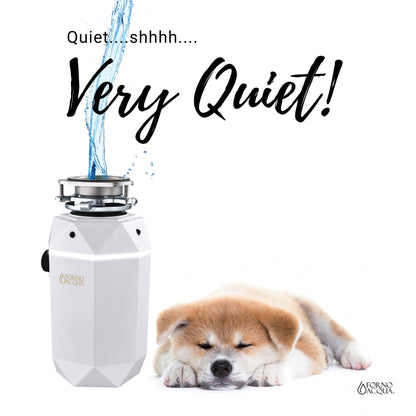 FORNO ACQUA BrightDIAMOND Moonstone 3/4HP Super Quiet Garbage Disposal Corded with Motion Sensor Cabinet Light & Pre-Wired Air Switch