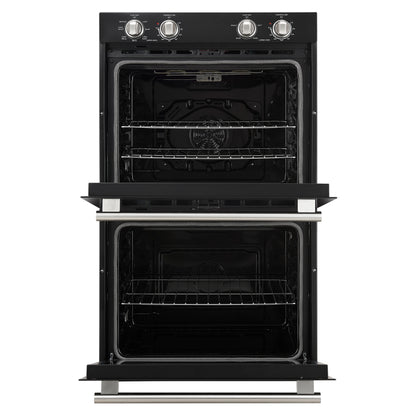 Forno Vomero 30-Inch Double Wall Oven, Black, 10 cu.ft Total Capacity, 7100W Convection, Mechanical Controls, Manuel Steam Clean