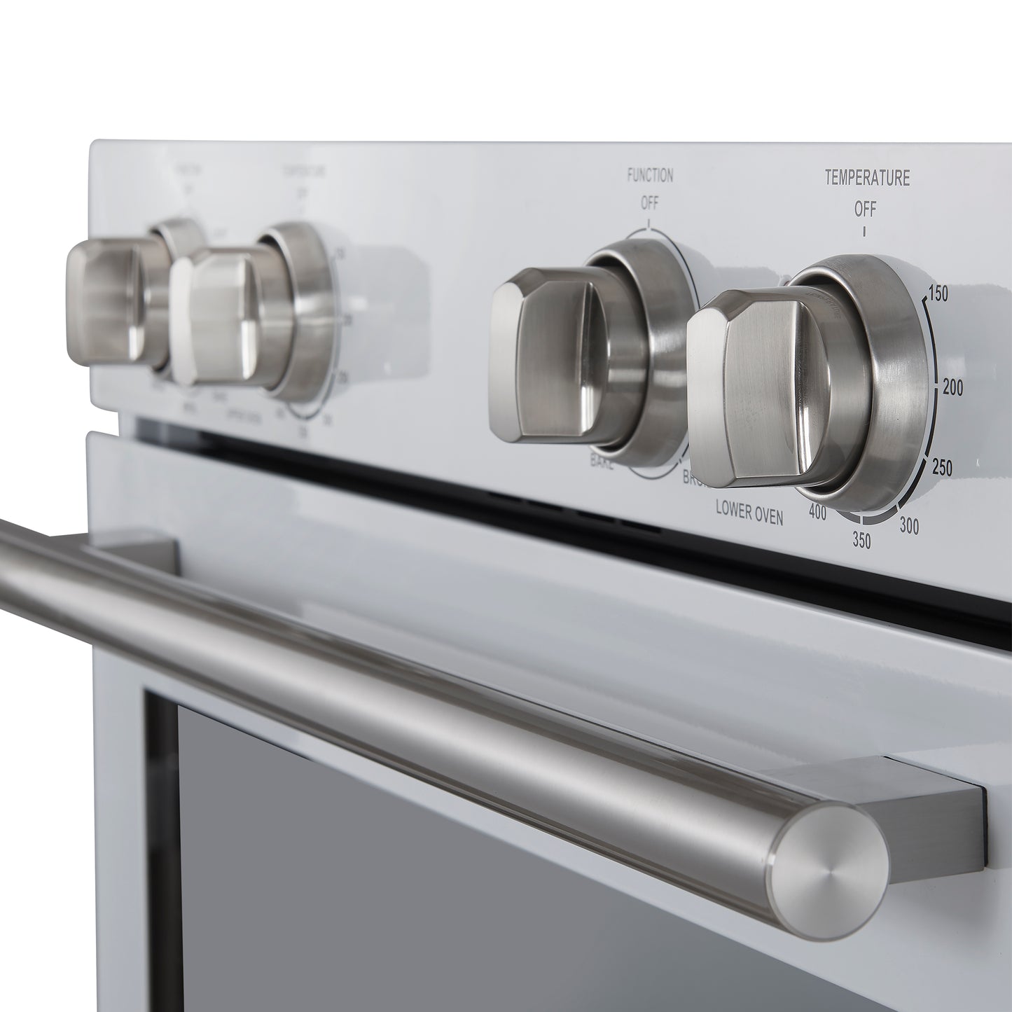 Forno Vomero 30-Inch Double Wall Oven, White, 10 cu.ft Total Capacity, 7100W Convection, Mechanical Controls, Manuel Steam Clean