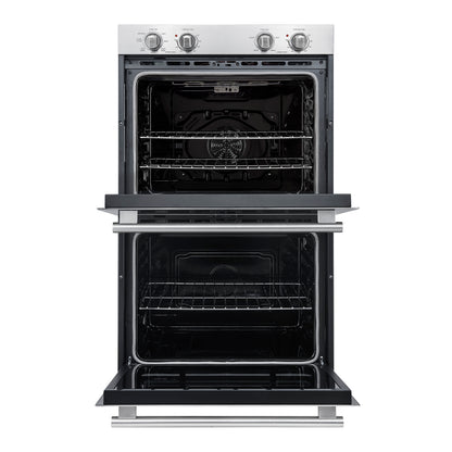 Forno Vomero 30-Inch Double Wall Oven, Stainless Steel, 10 cu.ft Total Capacity, 7100W Convection, Mechanical Controls, Self-Cleaning Function