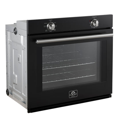 Forno Vomero 30-Inch Wall Oven, Black, 5 cu.ft Capacity, 3550 Watts Convection, Mechanical Controls, Manuel Steam Clean