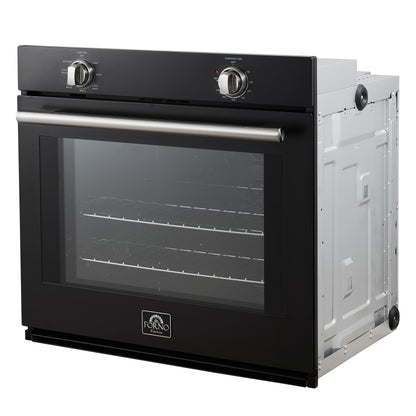 Forno Vomero 30-Inch Wall Oven, Black, 5 cu.ft Capacity, 3550 Watts Convection, Mechanical Controls, Manuel Steam Clean