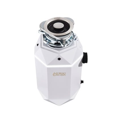 FORNO ACQUA BrightDIAMOND Moonstone 3/4HP Super Quiet Garbage Disposal Corded with Motion Sensor Cabinet Light & Pre-Wired Air Switch