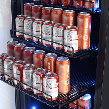 Avellina 48-in, 31.8 cu.ft. triple zone side-by-side Wine/Beverage cooler, 427 cans & 94 Wine bottles, Blue LED lights