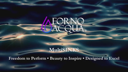 FORNO ACQUA 33 in. Drop-In/Undermount 3-Level Workstation Sink with Faucet, Waterfall & Glass Rinser